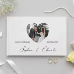 Personalized Guest Book for Wedding Gift White Noble Message Photo Album Simple Elegant Horizontal Keepsake Signature GuestBook