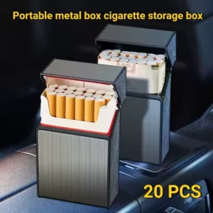 Portable metal box cigarette storage box, pressure and moisture resistant protective shell, can hold 20 cigarettes