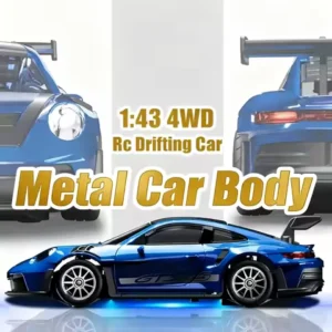 Professional 1:43 RC Drift Car with ESP Gyroscope Full Proportional Control 4WD Metal Body 2 Sets Tires for Realistic Drifting