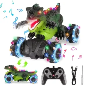 Remote Control Dinosaur Car, Stunt Racing Toy, 2.4G RC, Indoor and Outdoor Play