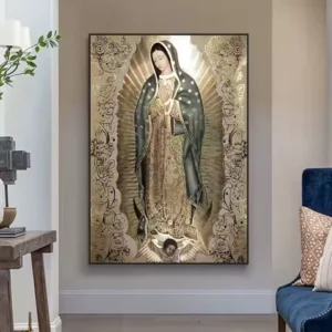 Retro Lady of Guadalupe Wall Art Canvas Painting Religious Catholic Art Decor Picture The Virgin of Guadalupe Poster Home Decor