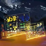 Rewritable DIY Children's Glowing Drawing Board Message Lamp With 7 Colorful Pens Light Up Acrylic Message Board