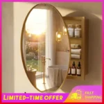 Round Bathroom Cabinet Mirror Storage Circular Mirror Removable Shelves Wall Mounted Meuble Salle De Bain Home Furniture