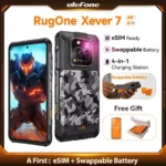 RugOne Xever 7 5G Rugged Phone Android 15 Smartphone 512GB ROM 12+12GB RAM 6.67" 120Hz AMOLED NFC 5500mAh Swappable Battery