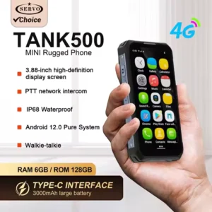 SERVO TANK500 4G Android Mini Rugged Smartphone 6GB+128GB 2 SIM Face Unlock 3.88 inch 3000mAh 13MP Camera Waterproof Smart Phone