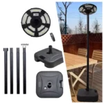 Solar Lamp Post Light with 78" Tall Pole, Removable, Dusk to Dawn Motion Sensor Outdoor solar garden lamp