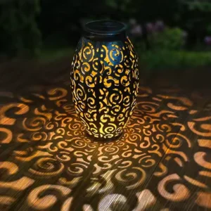 Solar Lanterns,Hanging Solar Lights Outdoor with Handle Metal Waterproof Decorative Solar Garden Lights for Patio Porch Pathway