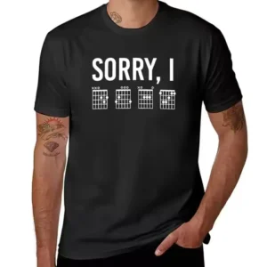 Sorry I DGAF Funny Guitar Chords Hidden Message Funny Guitar Music Gifts T-Shirt Cute Tops Plain T Shirts Men Clothing Top Tees