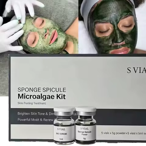 Sponge Spicule Bio-Microneedle Facial Kit, Natural Exfoliating and Anti-Aging Home Micro Needling Tool for Wrinkles and Pores