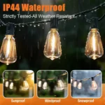 ST38 LED String Lights Shatterproof Waterproof Dimmable Garden Backyard Balcony Outdoor Light Equipped Remote Control And Adapte