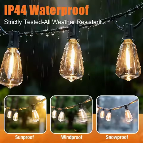 ST38 LED String Lights Shatterproof Waterproof Dimmable Garden Backyard Balcony Outdoor Light Equipped Remote Control And Adapte