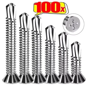 Steel Self Tapping Screws Cross Flat Head High Strength Self Drilling Screws Quick Fixing Fastener Hardware for Home Furniture