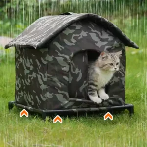 Stray Cats Shelter House Outdoor Waterproof Cat House Foldable Keep Cold for Summer Pet Tent Cat House for Provides Cozy Shelter