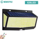 Super Bright 528LED Solar Wall Lamp With Motion Sensor Solar Security Light 3 Lighting Modes Waterproof Powered Floodlights Yard