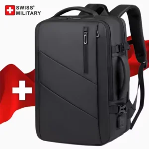 SWISS MILITARY Travel Laptop Backpack Men 17 Inch Multi Pocket Expandable Backpack Waterproof USB School Backpack Business Bag