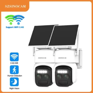 SZSINOCAM 2PCS 3MP 100% Wire-Free Solar WiFi Camera Battery Two-way Audio Security Camera Wireless Solar Panel PTZ CCTV Camera