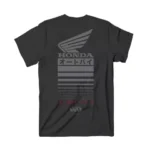 The Racing Man's T-shirt From The Retro Motorcycle Series Features A Loose-necked Short-sleeved Hip-hop Tops Honda Non-wing Tee