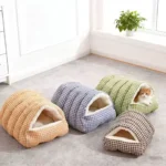 Thiened Warm Winter House Semi-Closed Dog House Detachable Waable Pet Mat Se Feeling Pet Bed for s And Dogs