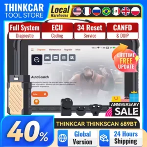 THINKCAR Thinkscan 689BT Diagnostic Tools Full System Automotive Scanner Lifetime Free Support ECU Coding CANFD DOIP Scan Tools
