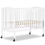 ull-Size 2-in-1 olding Baby Crib in White, GreenGuard Gold & BSA, Portable, Patented Quick olding System, Strong Wheels, 2 Adjus