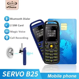 Ultra Small Spare Mobile Phone Bluetooth Dial Magic Voice Automatic Redial Blacklist Sync Music Mini Cellphones Wear around Ears