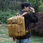 Unisex Adjustable Hiking Backpack with Shoulder Straps Zipper Closure Travel Sports Camping Mountaineering Cycling Outdoor Folda