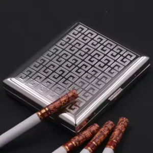 Vintage Metal Personality Smoking Cigarette Case Creative Men Cigar Tobacco Holder Pocket Box Holding 20 Regular Size Cigarettes