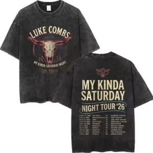 Vintage Washed Singer Luke Combs Tour 2026 T-shirts Men Women Fashion Hip Hop T Shirt Summer Casual Cotton Short Sleeve T-shirt