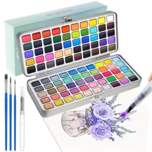 Watercolor Paint Set, 50/100/128/168 Colors in Metal Gift Box, Including Vivid, Metallic, Pearlescent and Fluorescent Colors, Tr