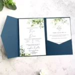 Wedding Invitation Pocket Fold Envelope Navy Blue Matte Paper 250gsm for Birthday Anniversary Sweet 16 IquinceaÃ±era 50pcs
