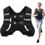 Weighted Vest with Reflective Stripes for Workout Strength Training Running Fitness ,Muscle Building Weight Loss Weightlifting