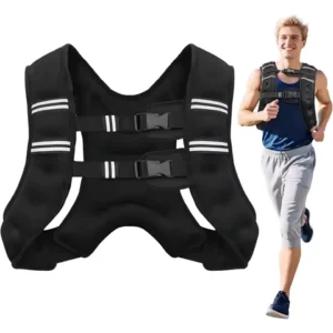 Weighted Vest with Reflective Stripes for Workout Strength Training Running Fitness ,Muscle Building Weight Loss Weightlifting