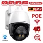 WIFI/4G /POE Surveillance Camera HD 8MP 2.8mm 8mm Dual Lens 10X Digital Zoom AI Humanoid Detection Auto Tracking Security Camera