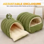 Winter Thermal Plush Cat Bed Winter Warm Enclosed House with Removable Washable Cover for Cats Small Pets Anxiety Relief