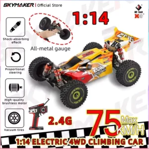 WLtoys RC Car 144010 V8 Racing 1:14 2.4G 4WD 75km/h Electric High Speed Brushless Off-Road Remote Control Drift Toys Gift