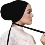 Women Inner Hijab Undercap Hat Islamic Muslim Jersey Under Hijab Caps with Tie-Back Closure
