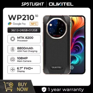ãWorld PremiereãOUKITEL WP210 Rugged Phone - MTK 8200, 36GB+512GB, 8800mAh 45W, 6.7" FHD+, NFC, 108MP Android15 5G Smartphone