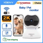XIAOVV Indoor WiFi Surveillance Camera 2K Pet and Baby Camera with Motion Tracking 360Â° WiFi IP Home Cameras Night Vision